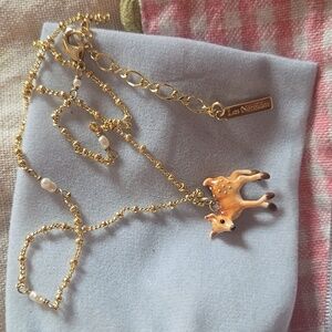 Les Nereides Fawn Bambi Deer Necklace